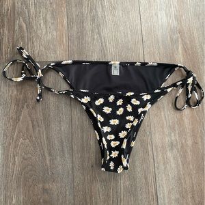 Volcom Ur a Daisy Side Tie Cheeky Bikini Bottom Black Size M